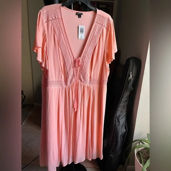 torrid hot pink skater dress Plus Size - Mini Stretch Challis Sweetheart Skater Dress